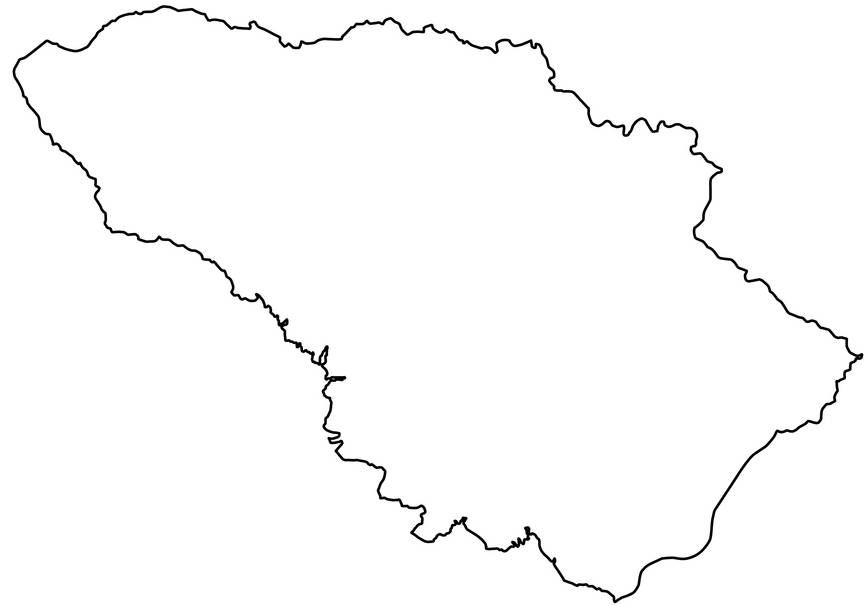 Simple map silhouette of a region